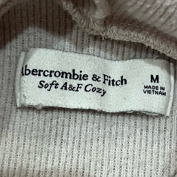 abercrombie & fitch cream soft and cozy hoodie fall winter minimal casual - Picture 5 of 7